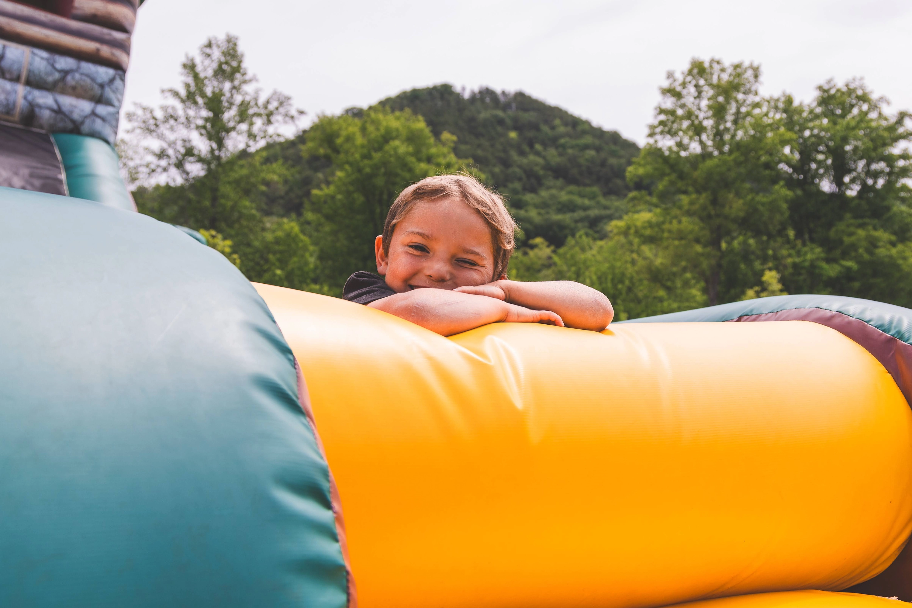 Boy at bouncy house